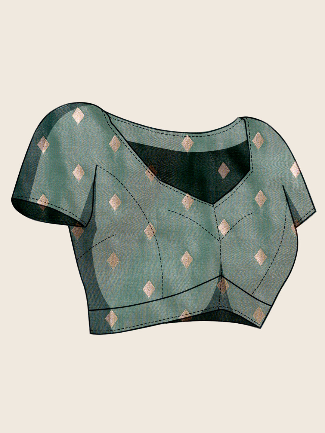 Women's Sea Green & Dark Green Soft Silk Woven Saree with Rich Zari Border