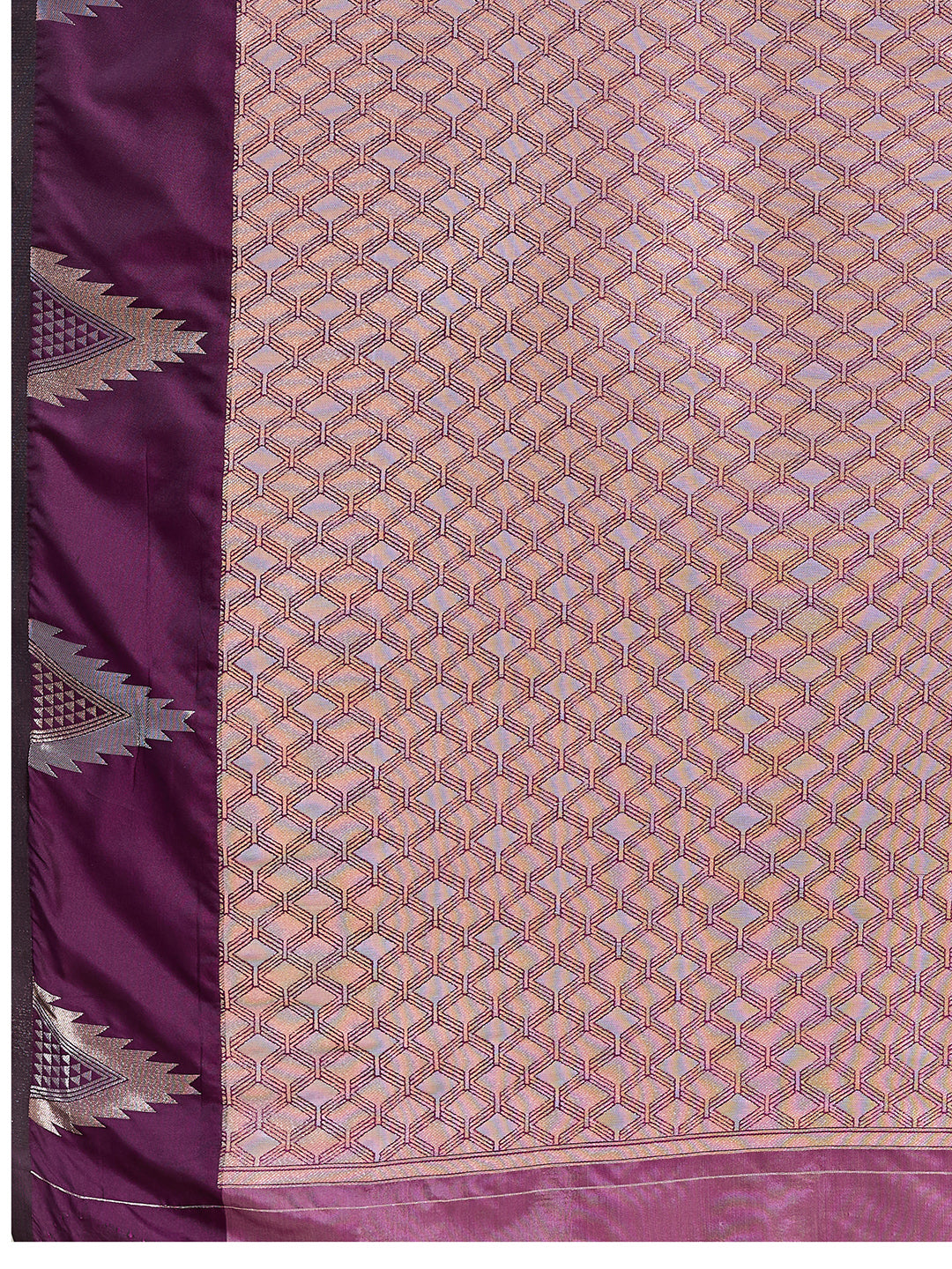 Women's Wine Soft Silk Woven Saree with Rich Zari Border
