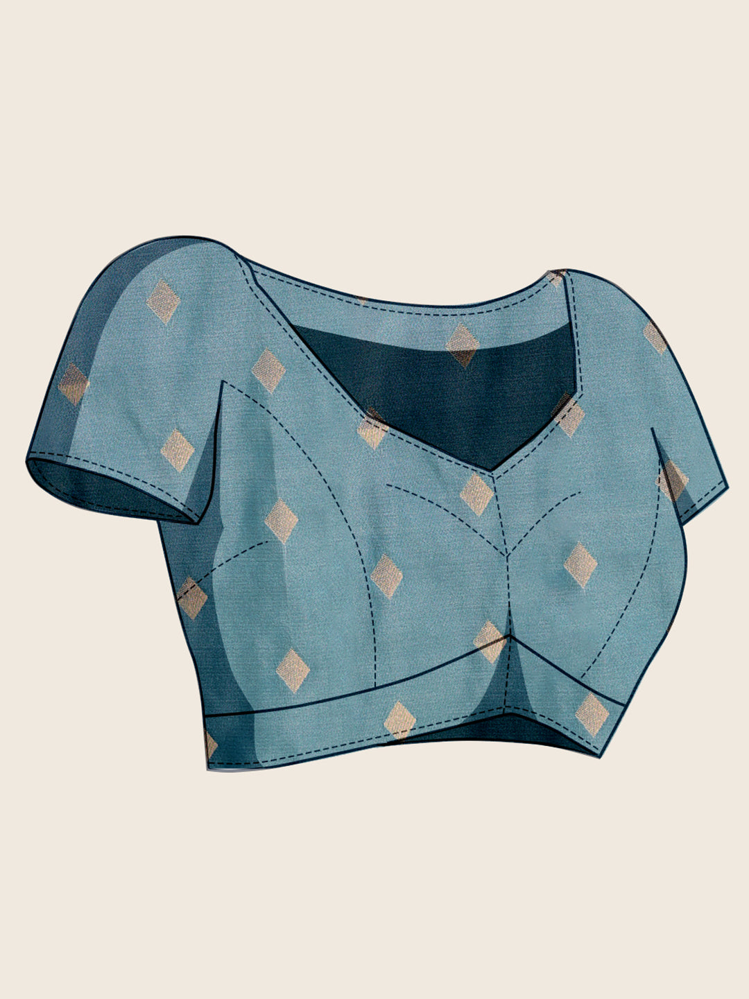 Women's Sky Blue & Teal Blue Soft Silk Woven Saree with Rich Zari Border