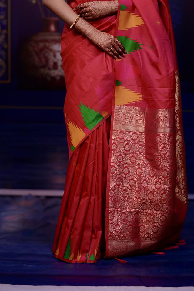 Premium Rani Pink Banarasi Silk Saree for Women