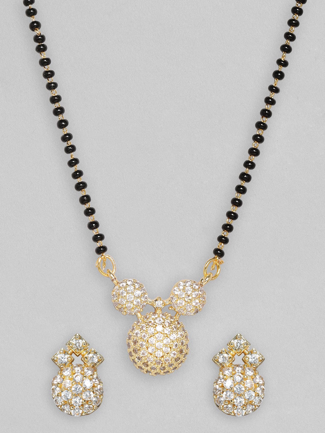 American Diamond Zirconia Mangalsutra Pendant Set