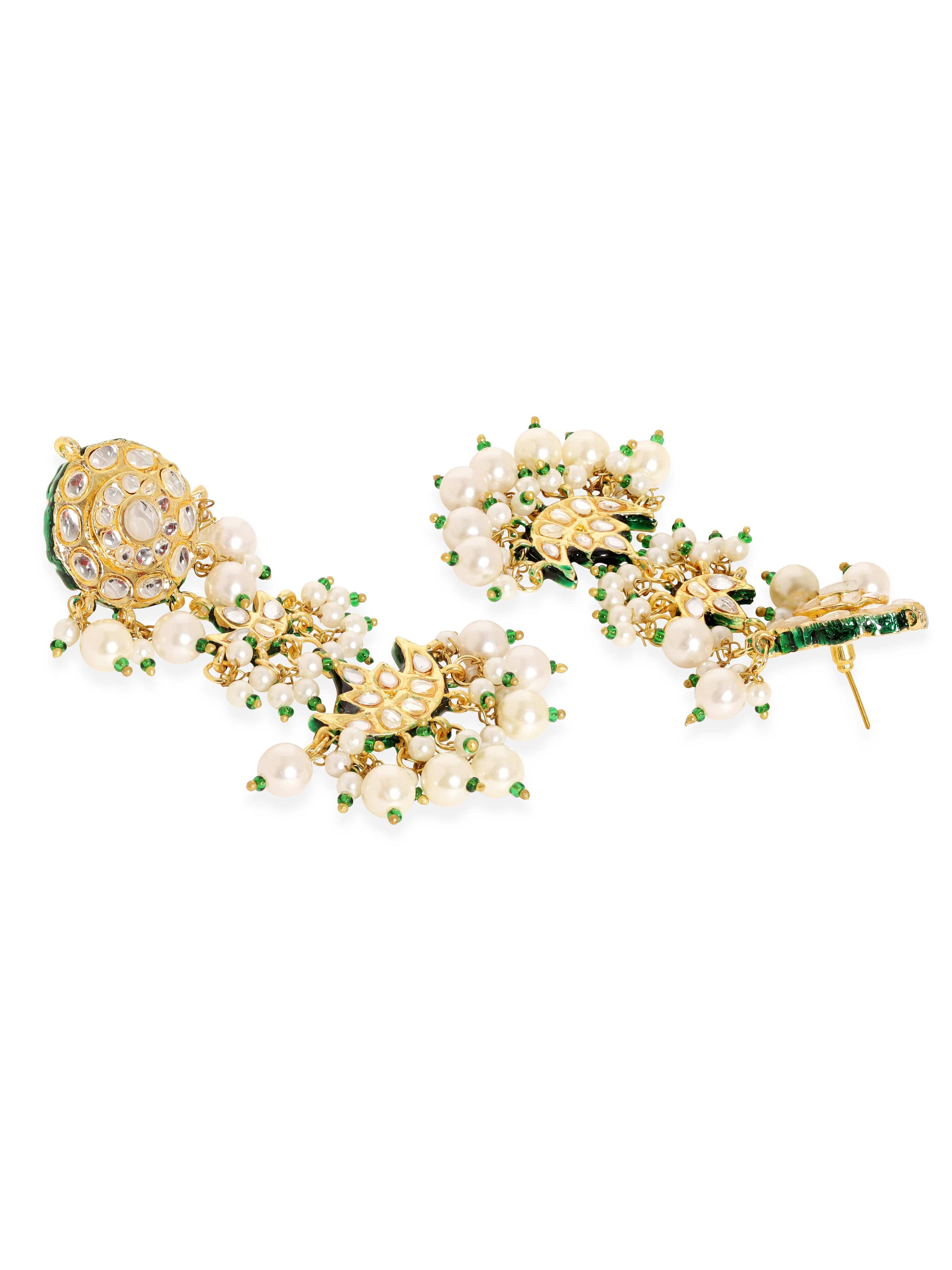 Sculpted Pearl Kundan Necklace Set