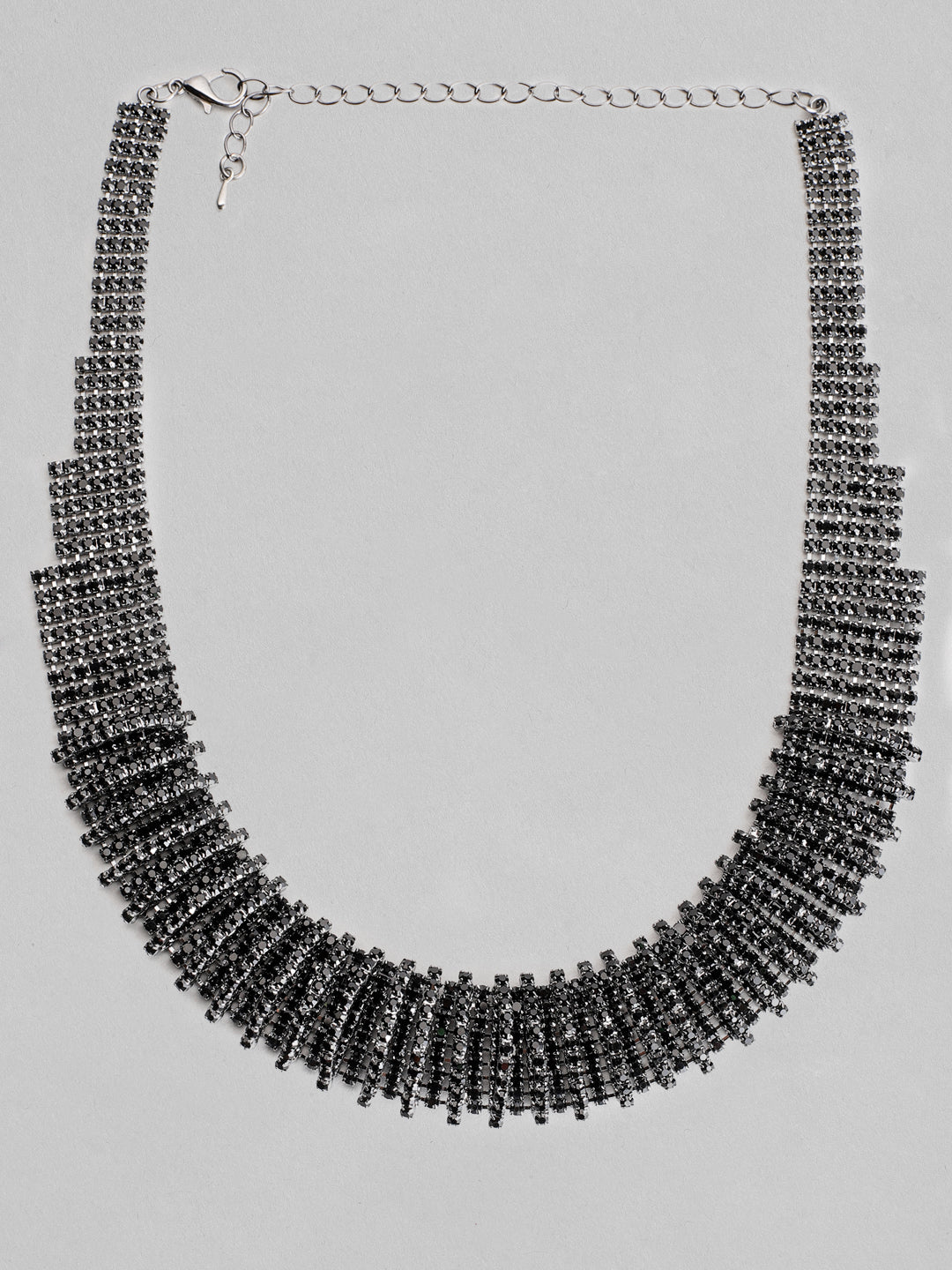 Bold Rhinestone Studded Statement Necklace