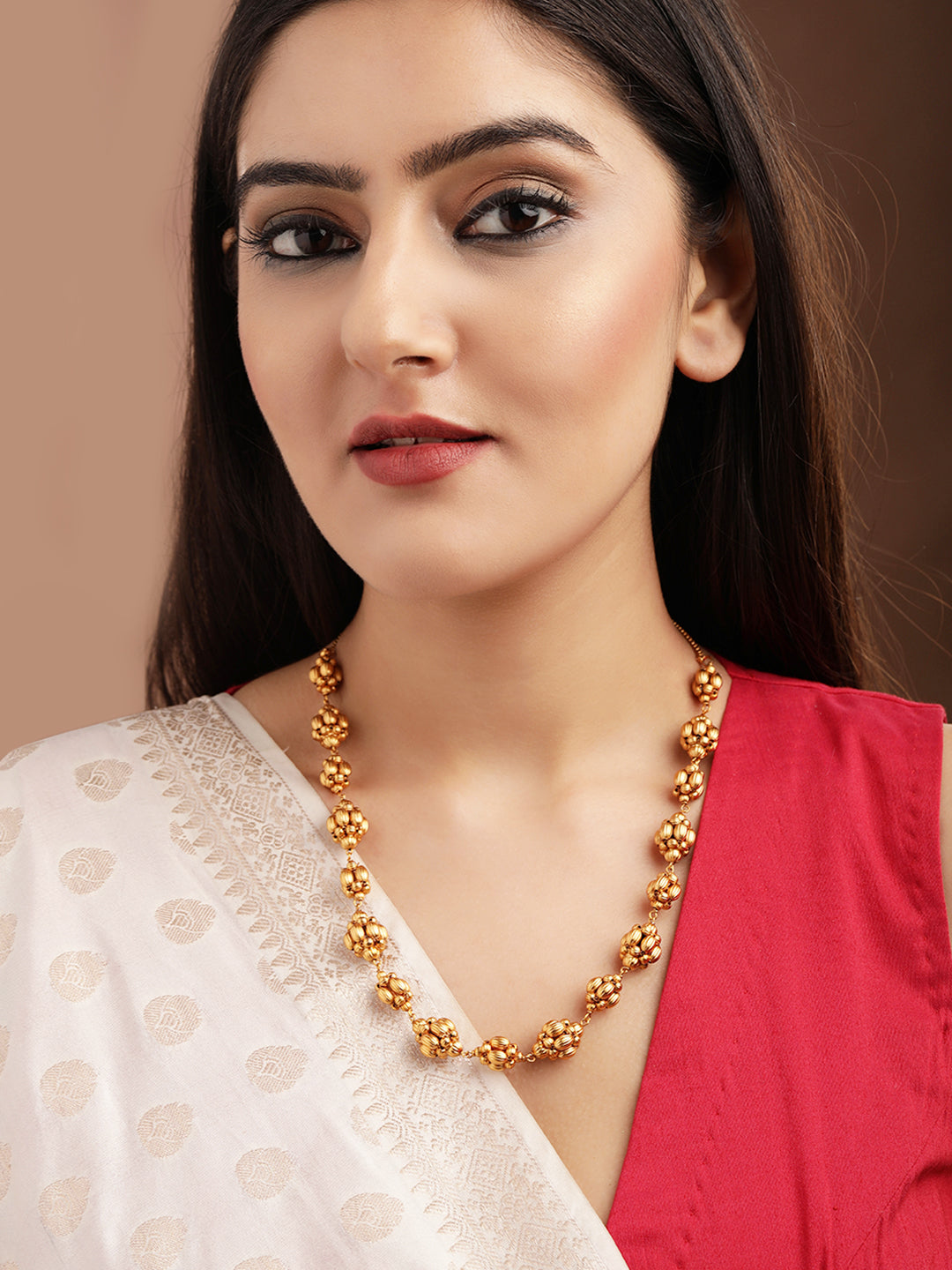Wentra 24K Gold Plated Handcrafted Temple Necklace