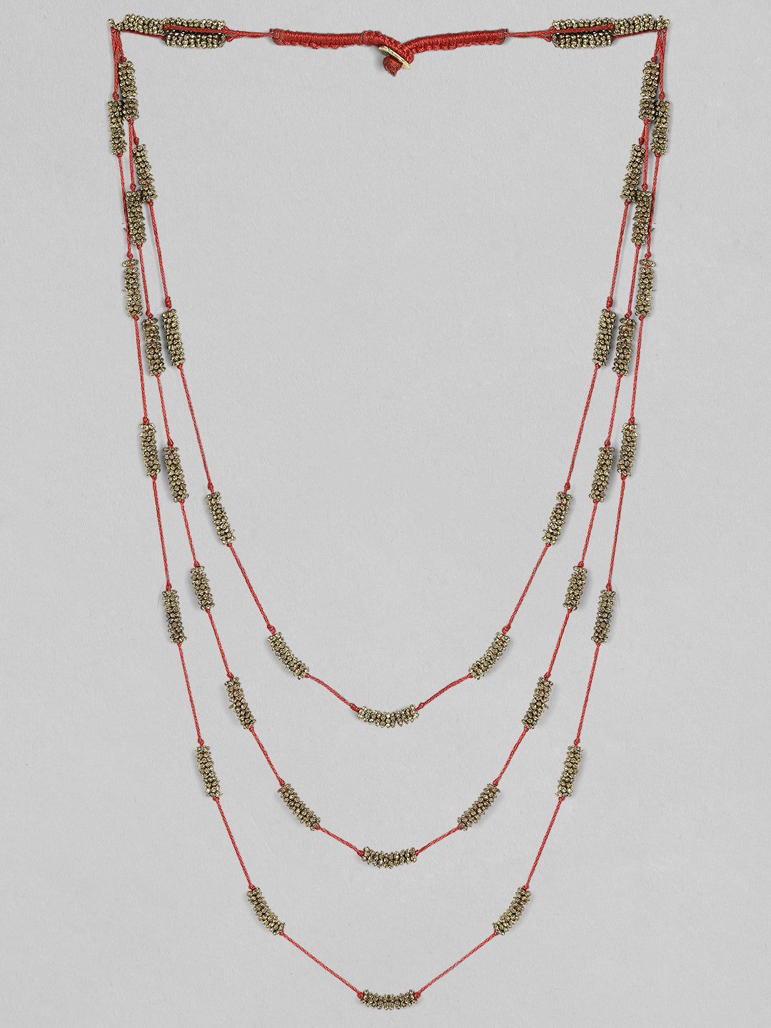 Wentra Voguish Antique Polished Red Multi layered necklace.