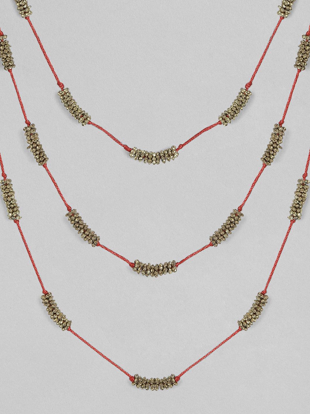 Wentra Voguish Antique Polished Red Multi layered necklace.