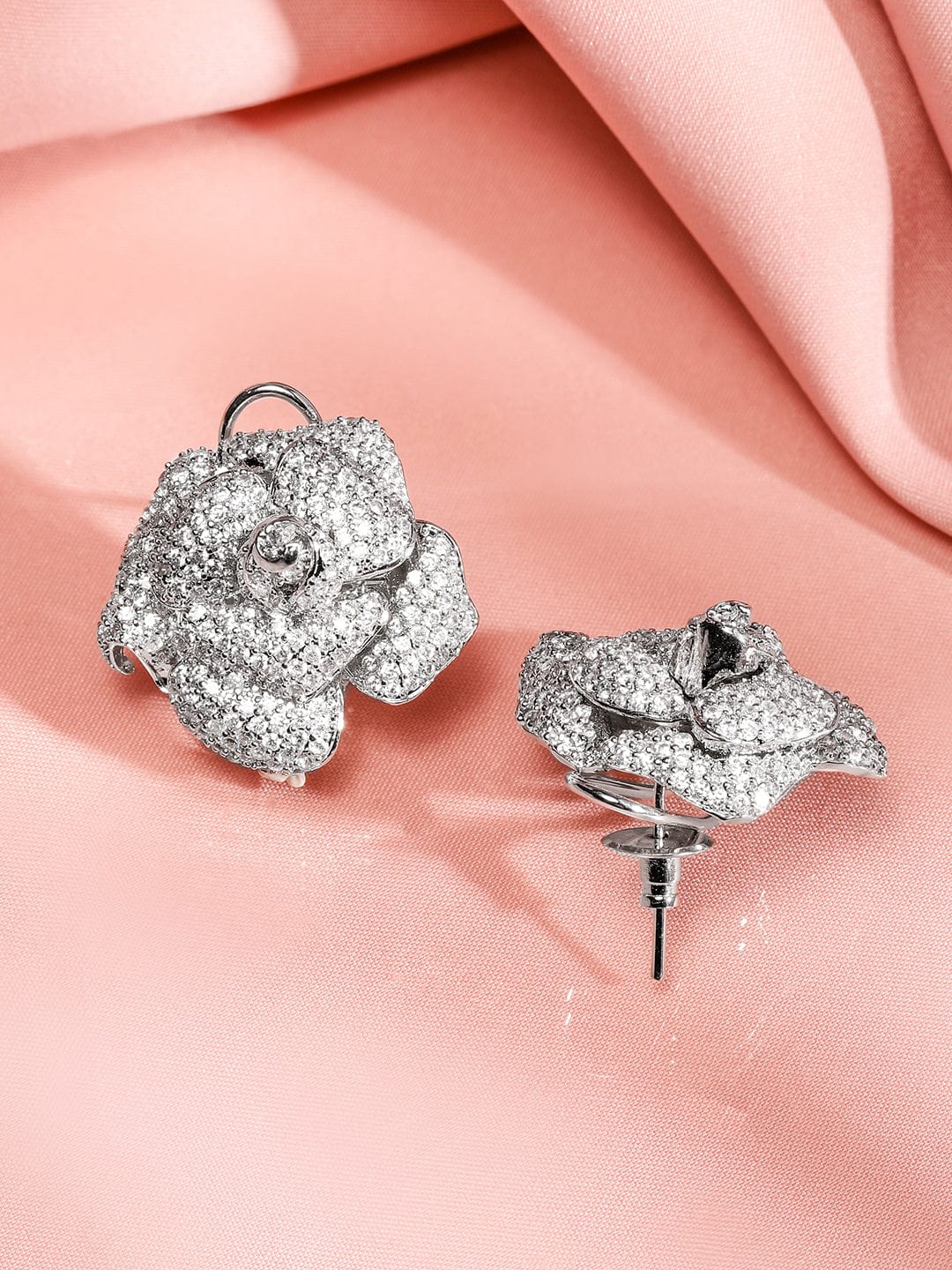 3D Rose Sparkle Studs