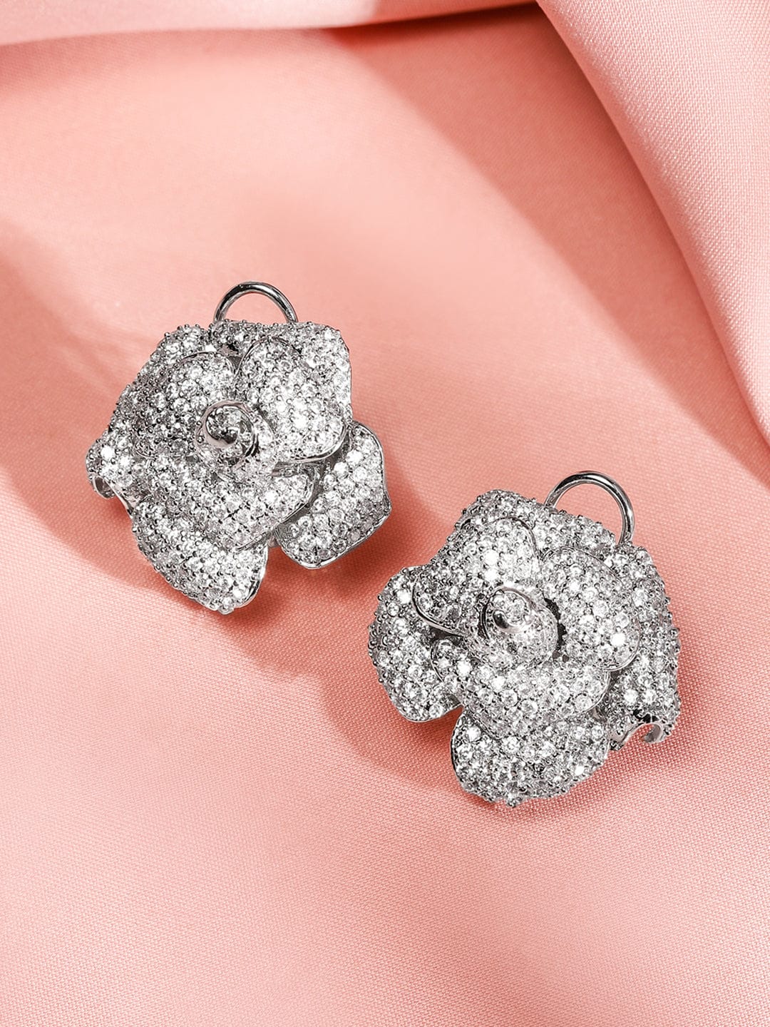 3D Rose Sparkle Studs