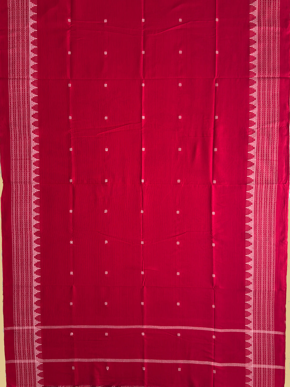 Black and Red Pasapalli Pattern Nuapatna Handloom Cotton Dress Material