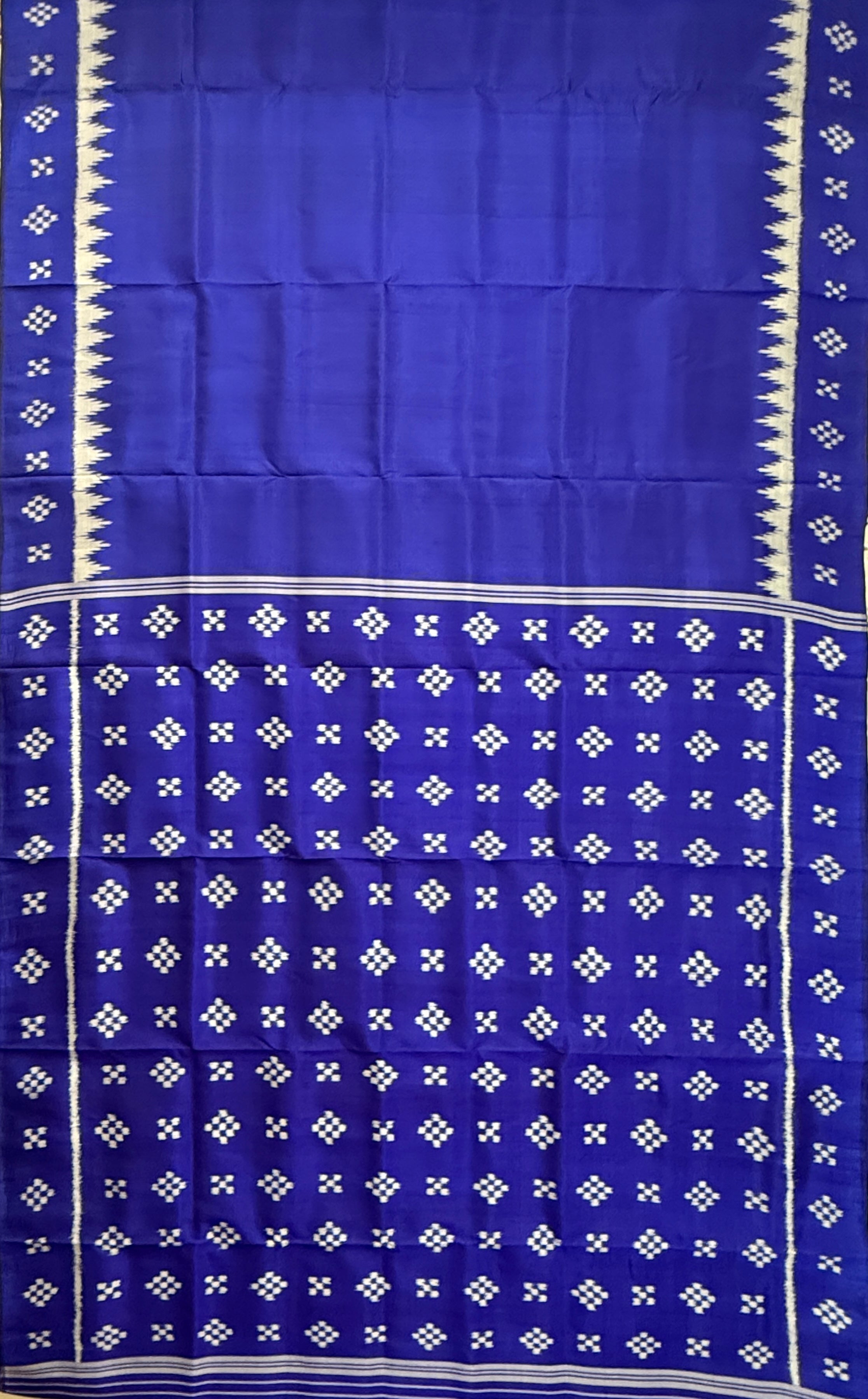Blue Pure Silk Handloom Khandua Patta Saree with Pasapalli Design