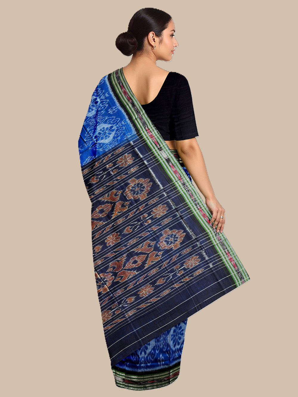 Cobalt Blue Nuapatna Handloom Cotton Saree