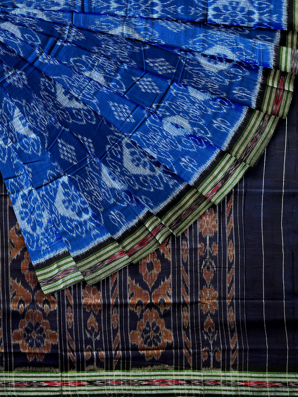 Cobalt Blue Nuapatna Handloom Cotton Saree