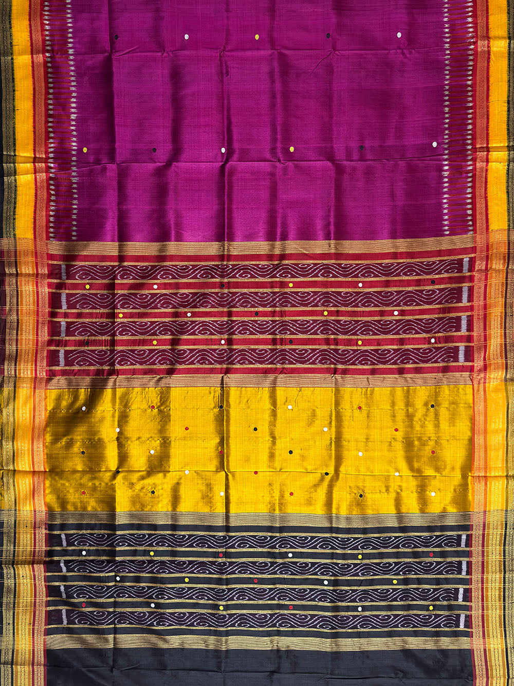 Magenta Kathiphera Pure Silk Handloom Khandua Patta Saree