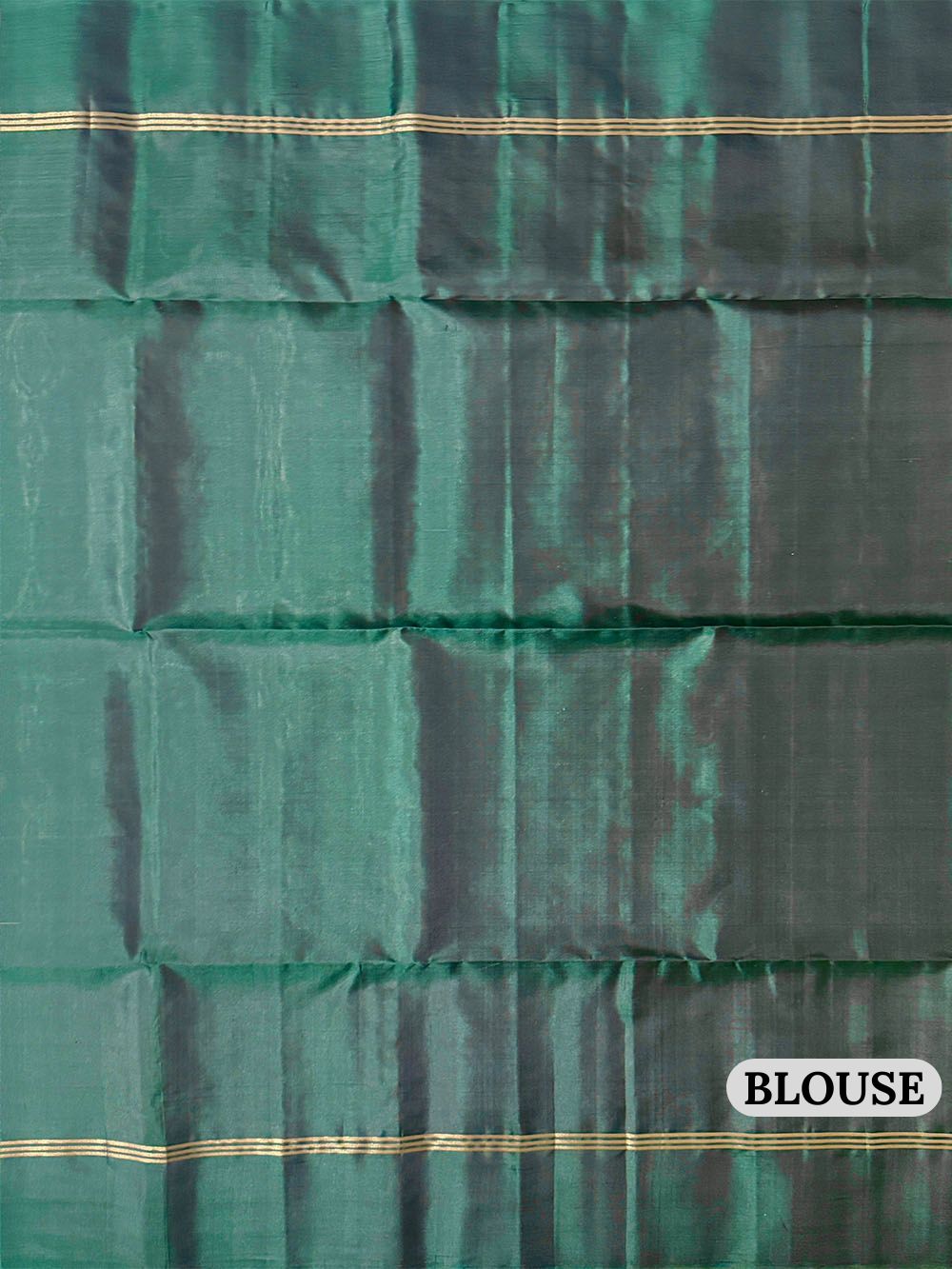 Metallic Green Pure Soft Silk Handloom Saree