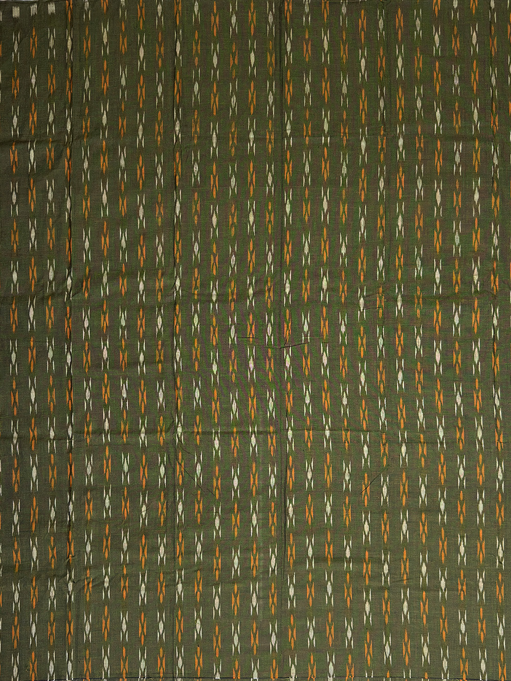 Olive Green and Black Nuapatna Handloom Cotton Dress Material