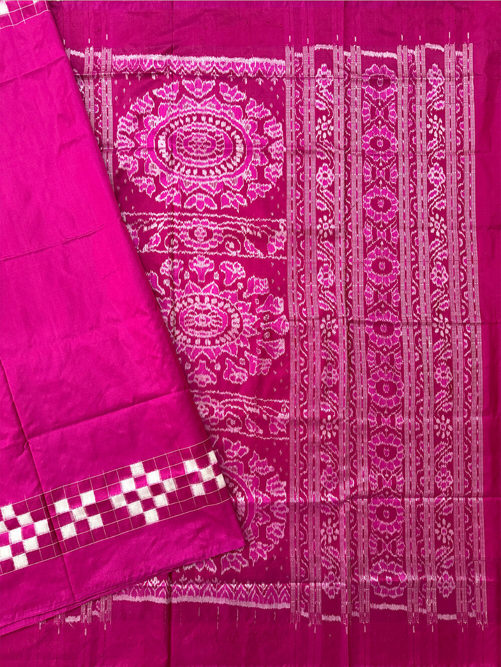 Pink Pure Silk Sambalpuri Handloom Saree with Pasapalli Border