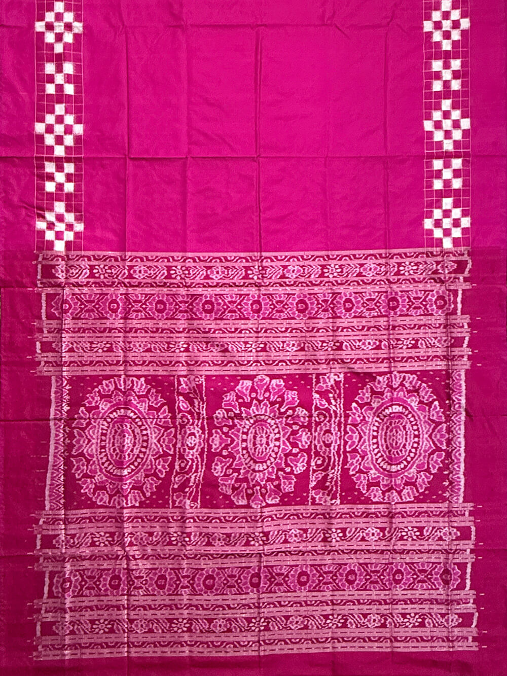 Pink Pure Silk Sambalpuri Handloom Saree with Pasapalli Border