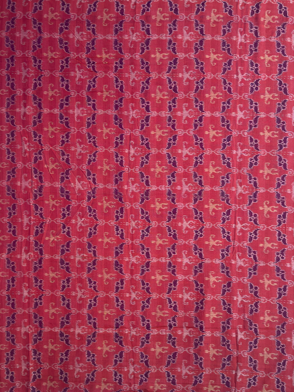 Pink and Navy Blue Sambalpuri Handloom Cotton Dress Material