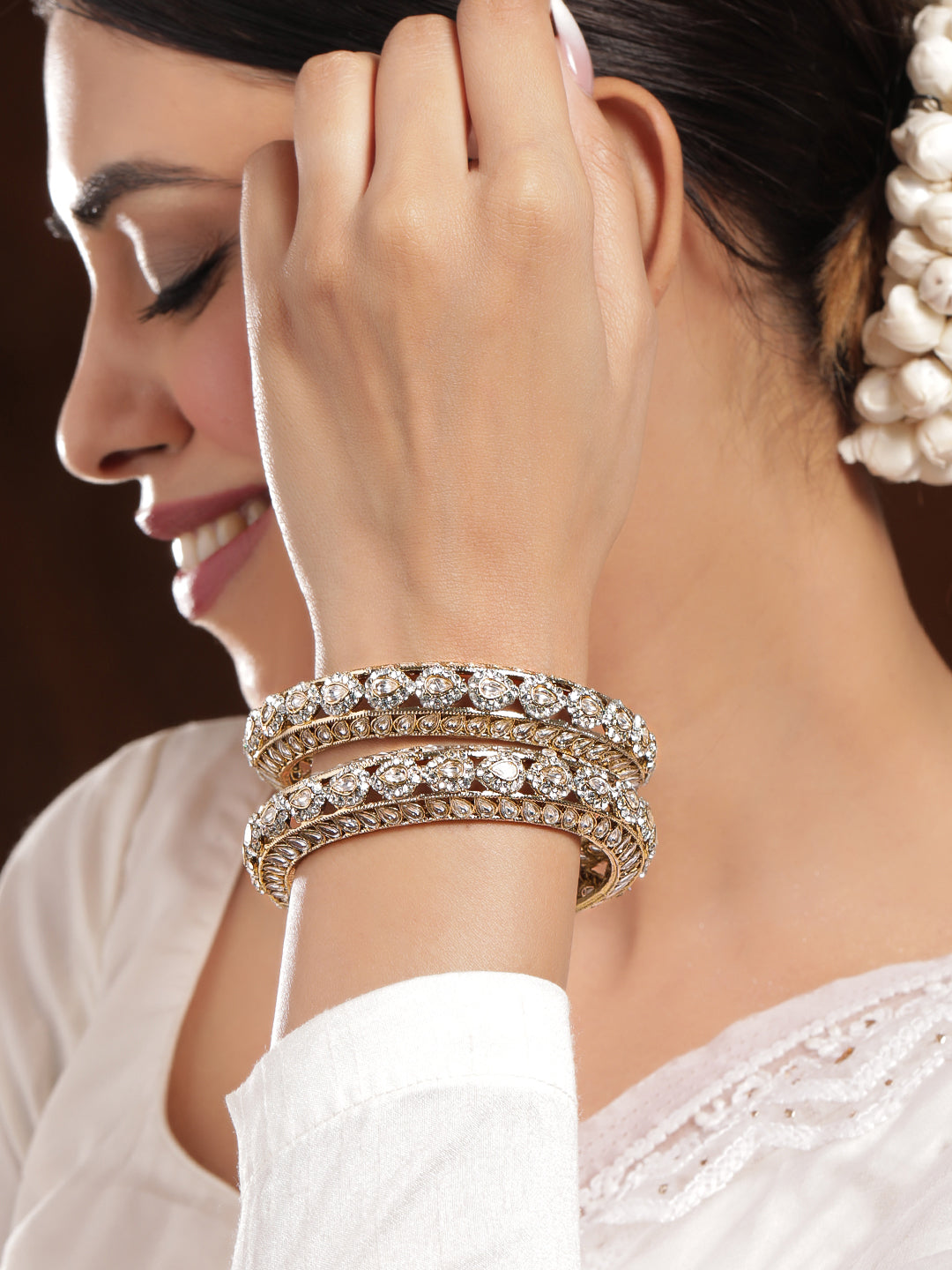 White Frost Contemporary Bangles