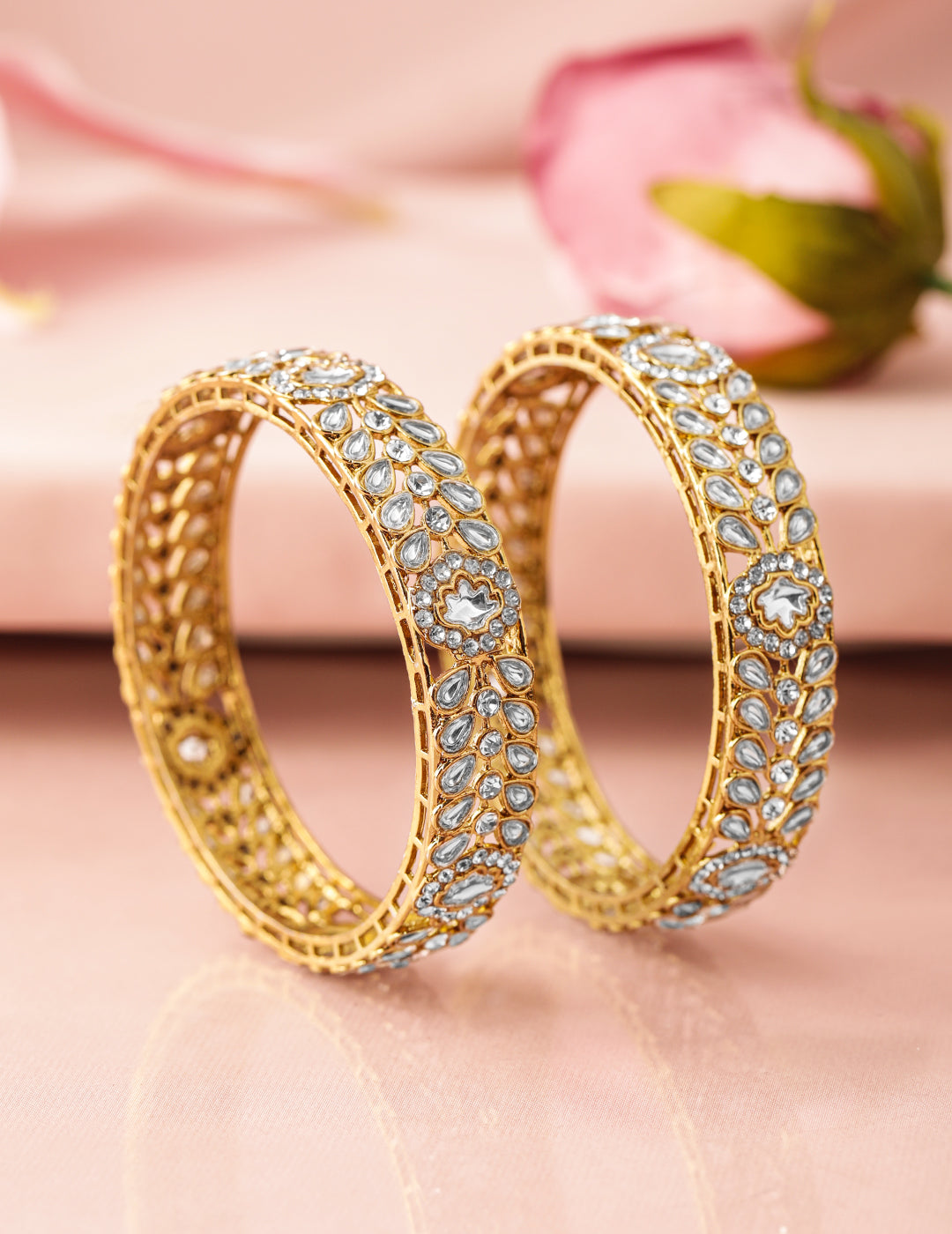 Golden Grace in Ivory Dream Bangles