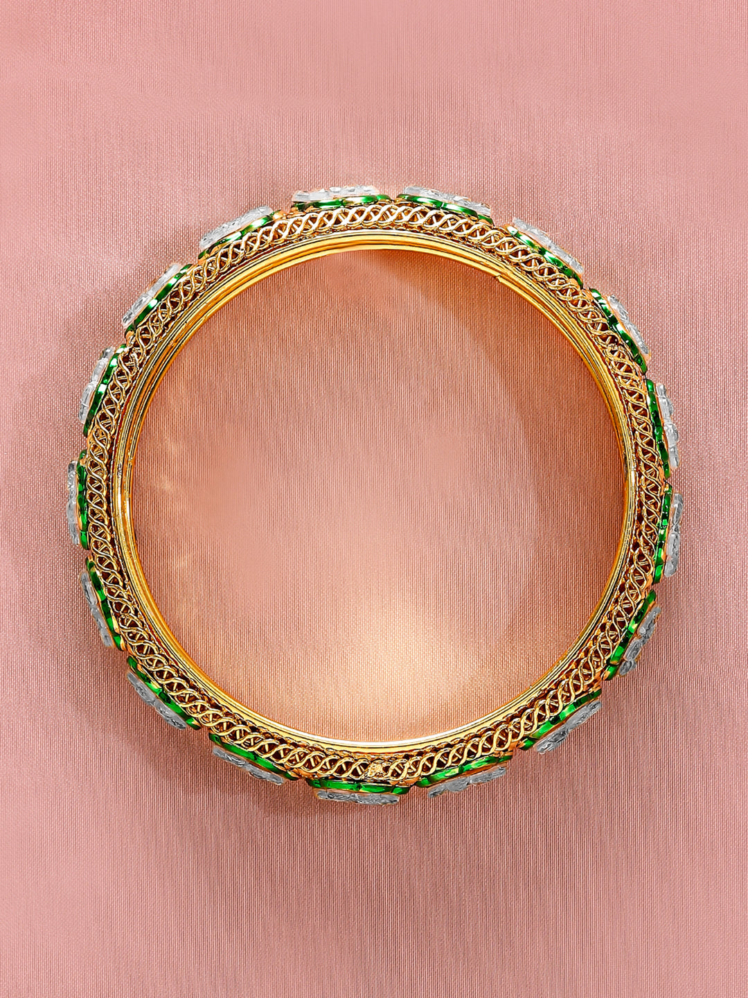 Green Enamel Kundan Bangles