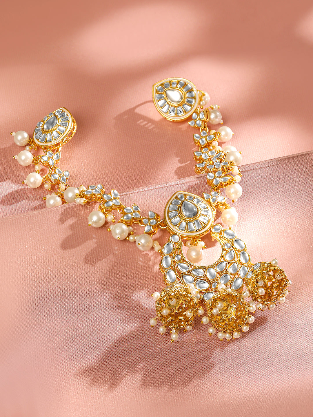 Pearl Meets Kundan Hair Brooch