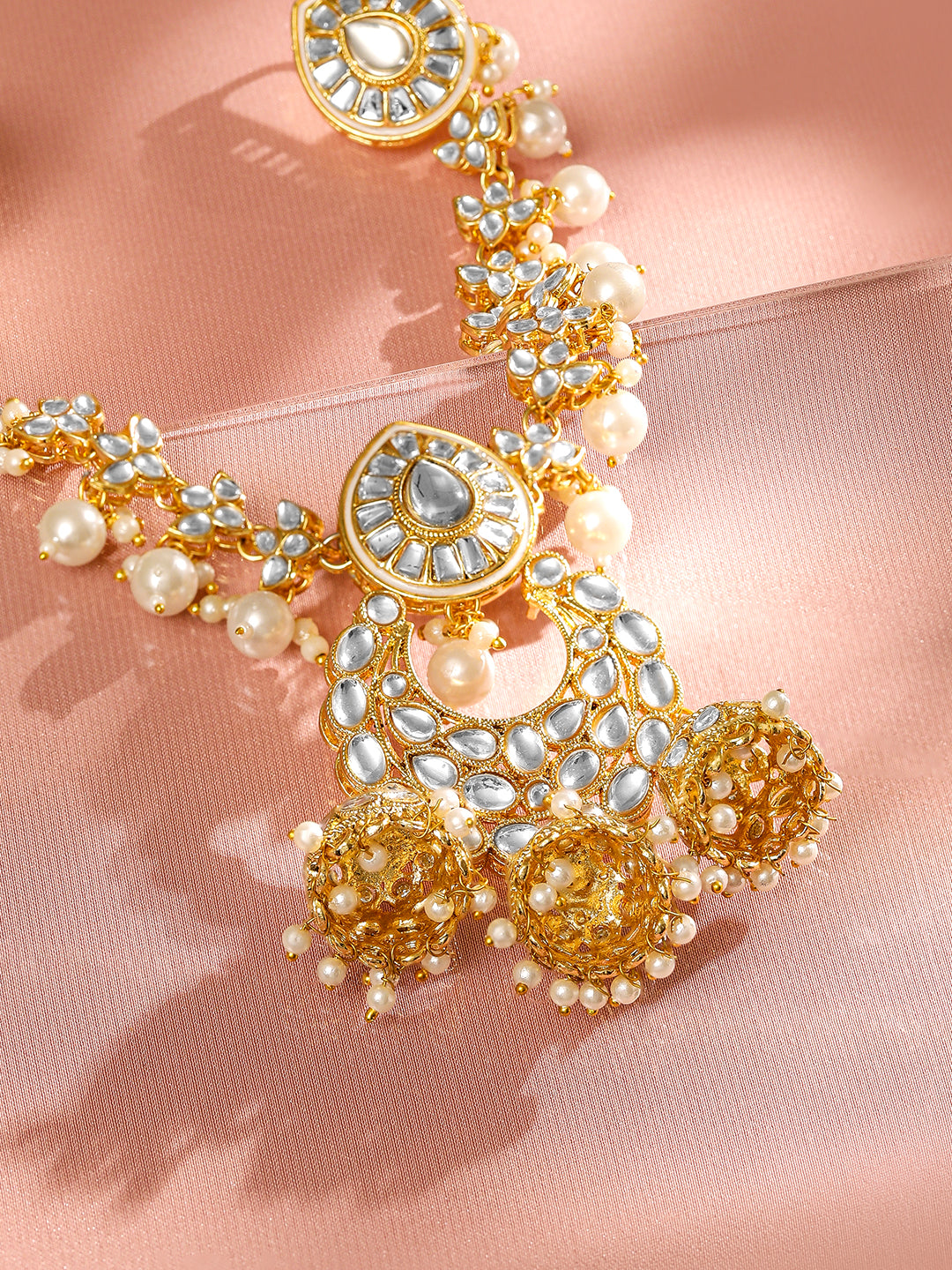 Pearl Meets Kundan Hair Brooch