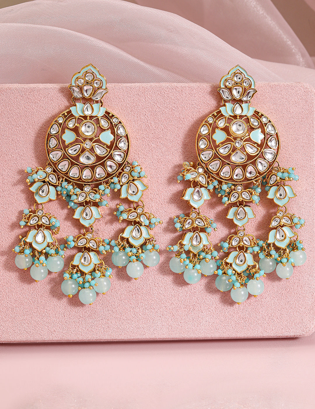 Minty Magic Kundan Danglers