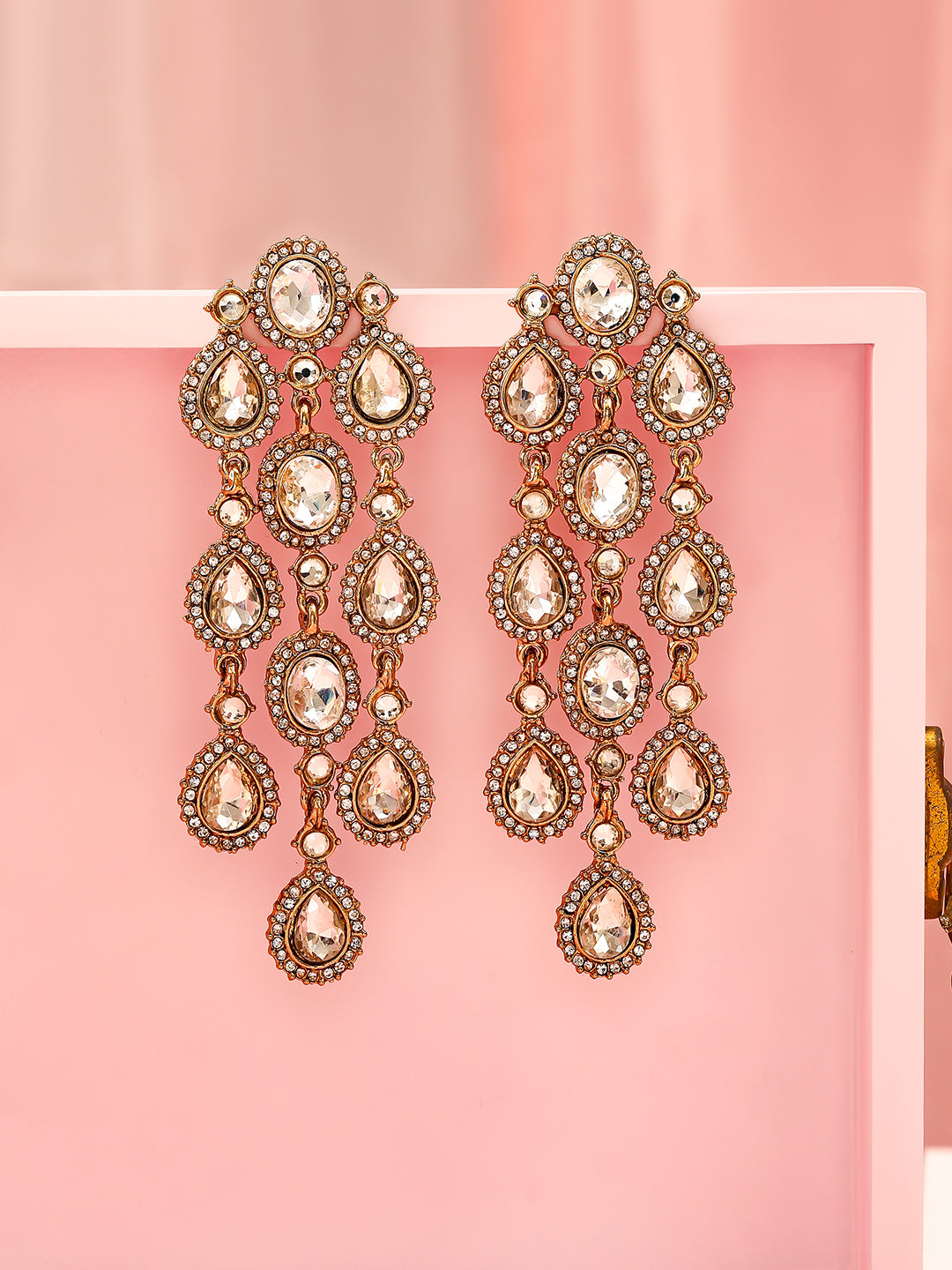 Radiant Artistry White American Diamond Zirconia Danglers