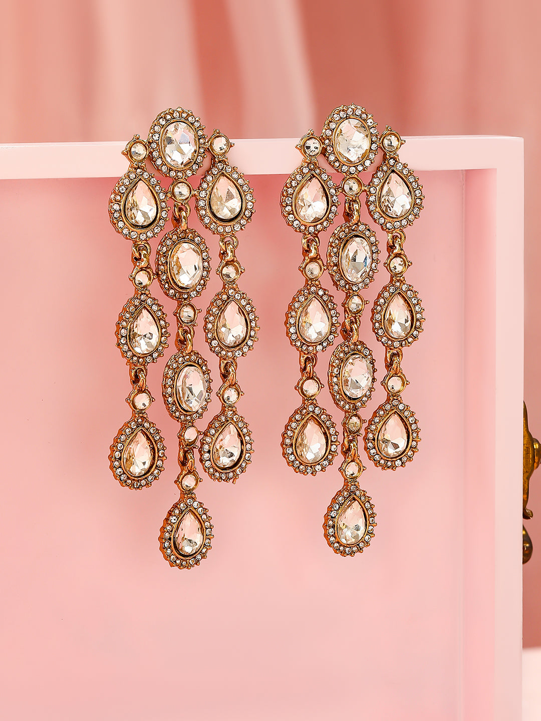 Radiant Artistry White American Diamond Zirconia Danglers
