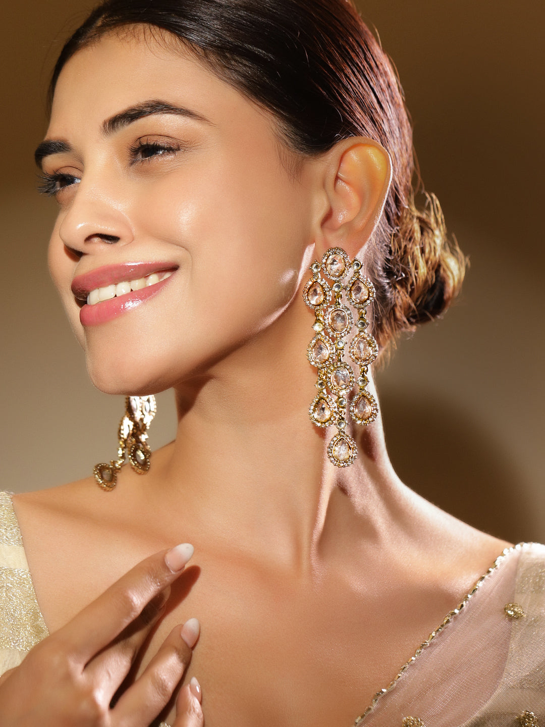 Radiant Artistry White American Diamond Zirconia Danglers