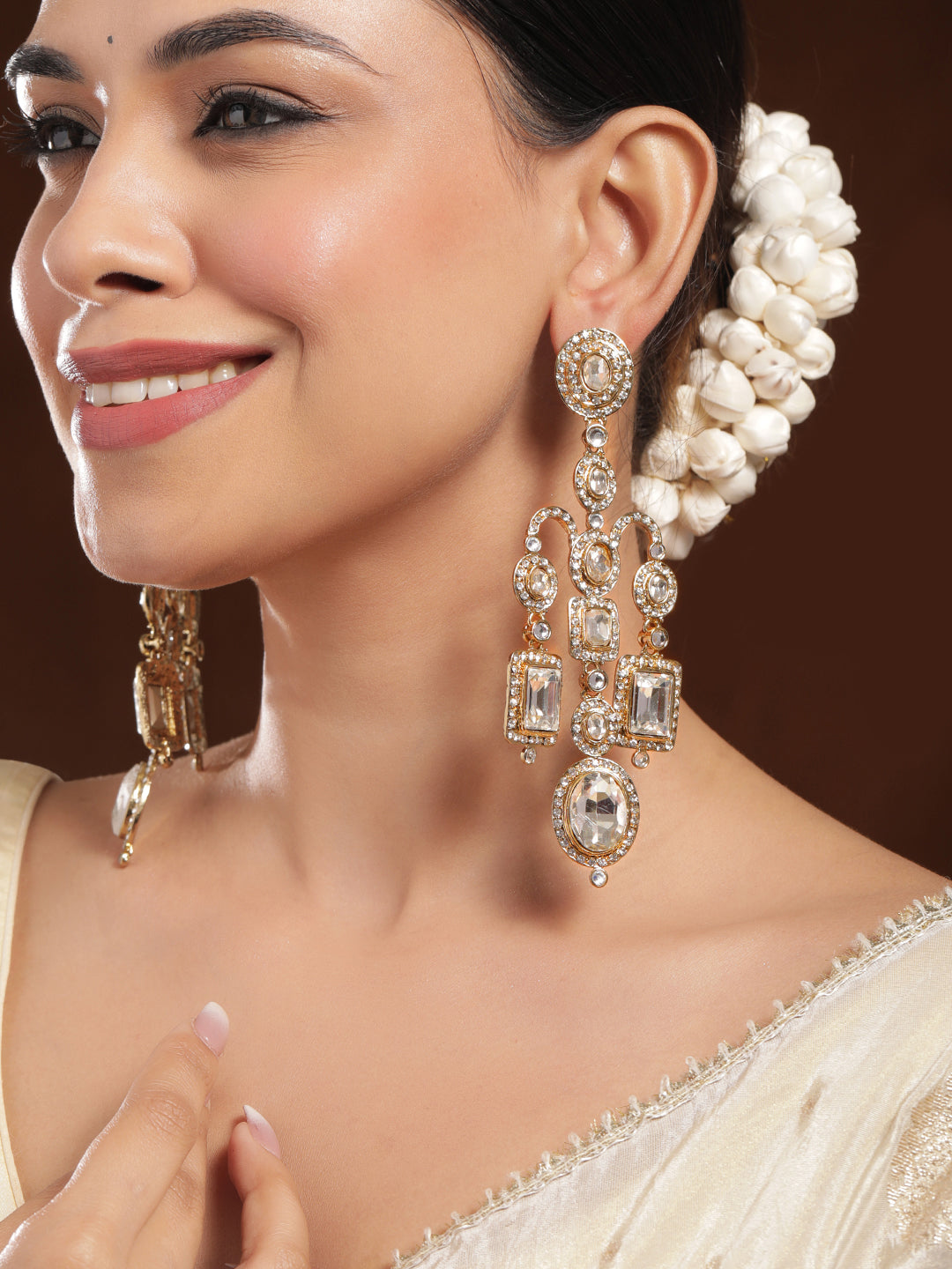 Fusion Hue Kundan Chandelier