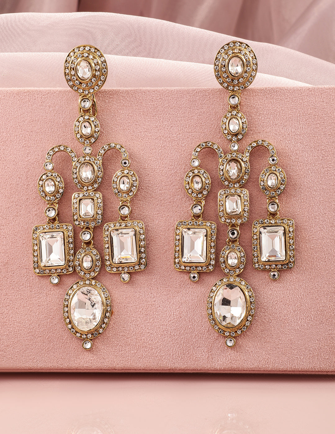 Fusion Hue Kundan Chandelier