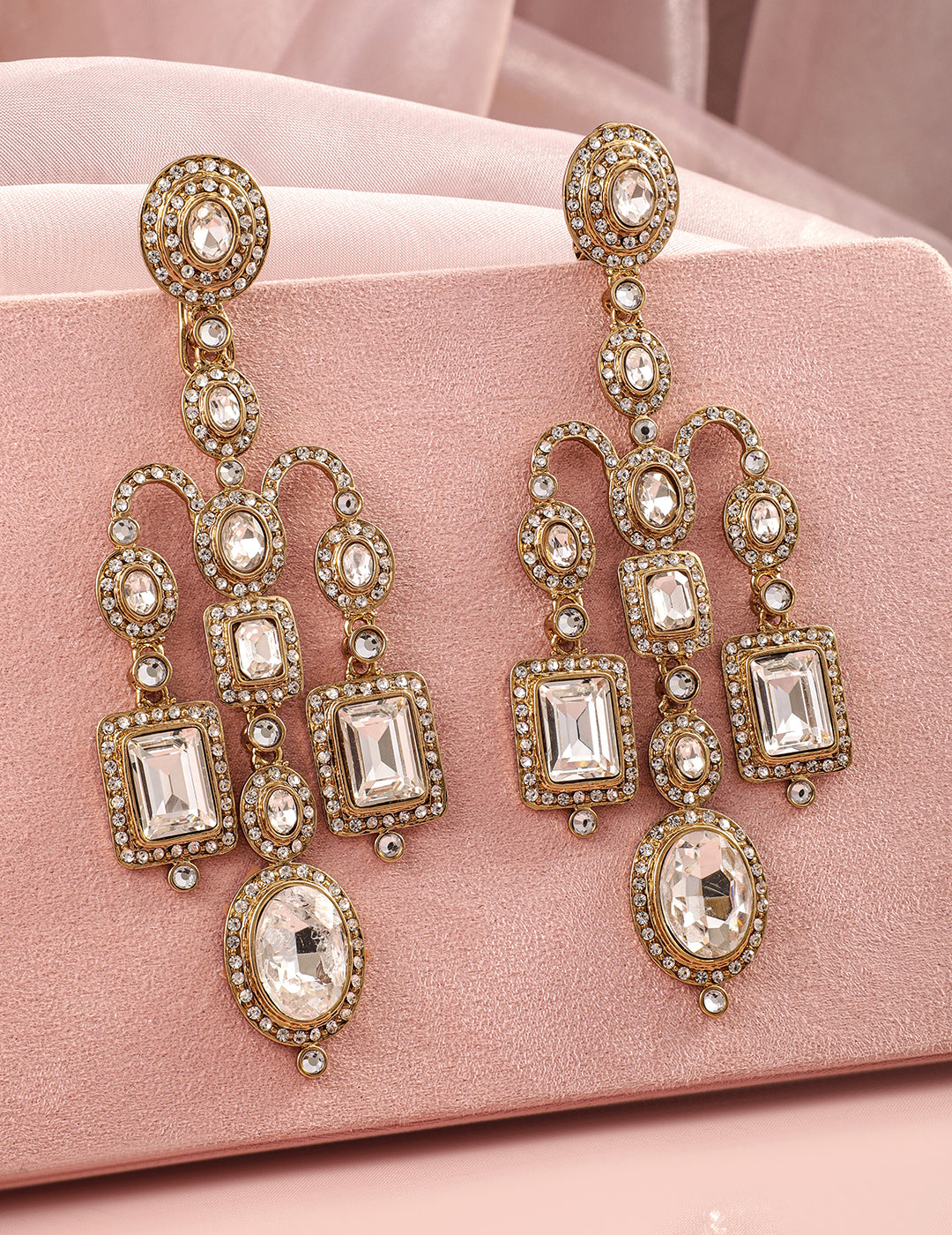 Fusion Hue Kundan Chandelier