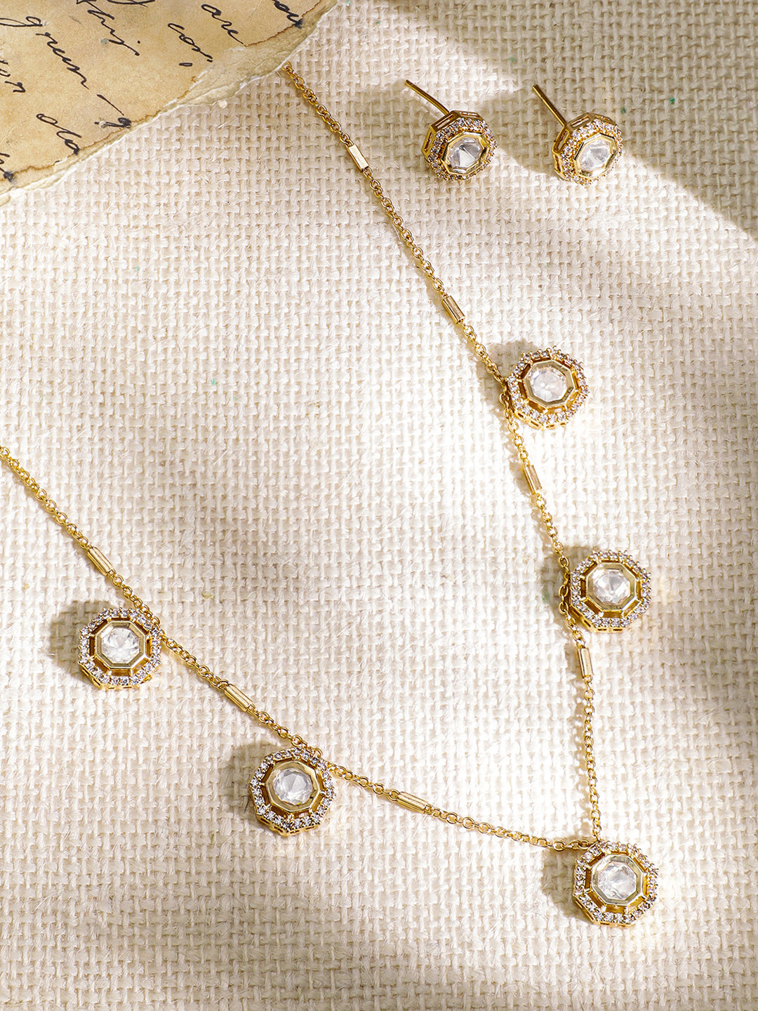 Minimal Kundan Necklace Set