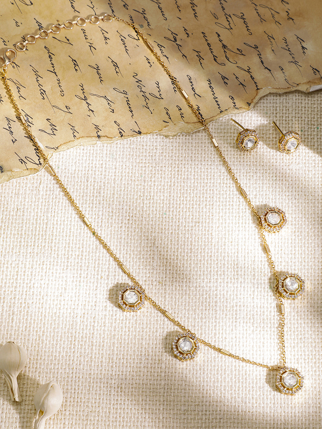 Minimal Kundan Necklace Set