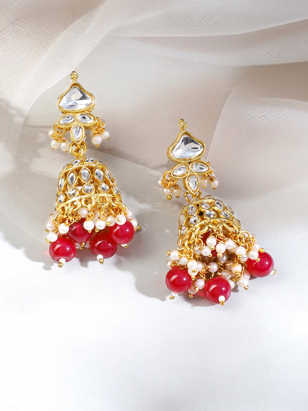 Grace of Red with Kundan Necklace Set