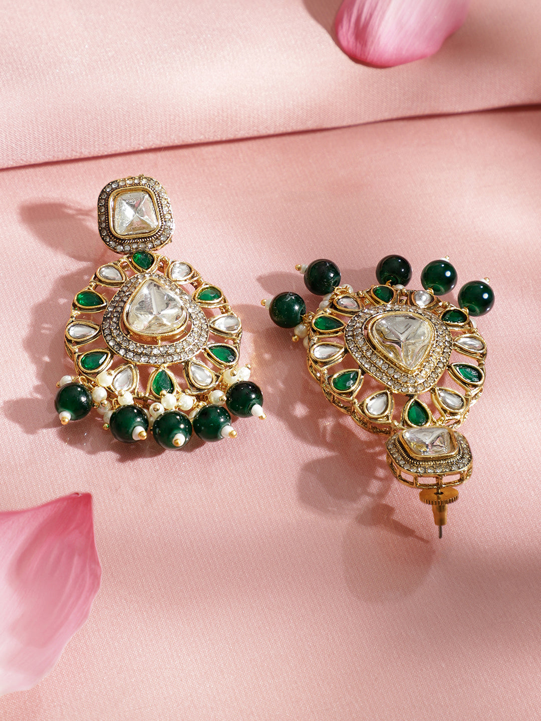 Statement Green Drops Necklace Set