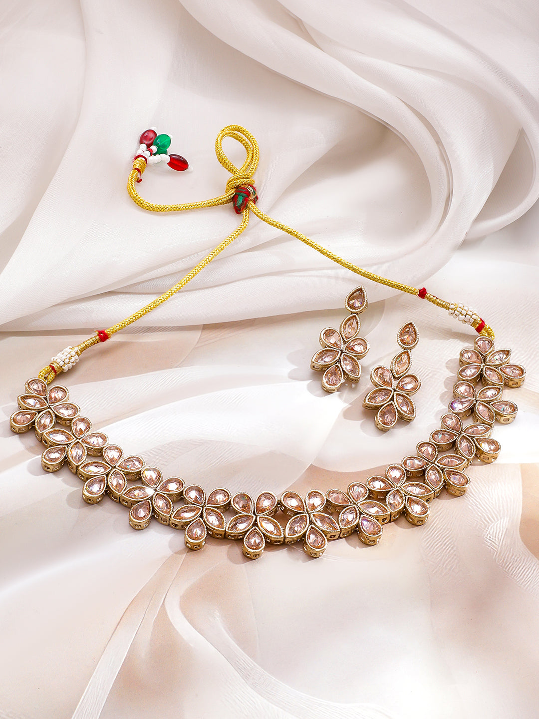 Champagne Hue Crystal Necklace Set