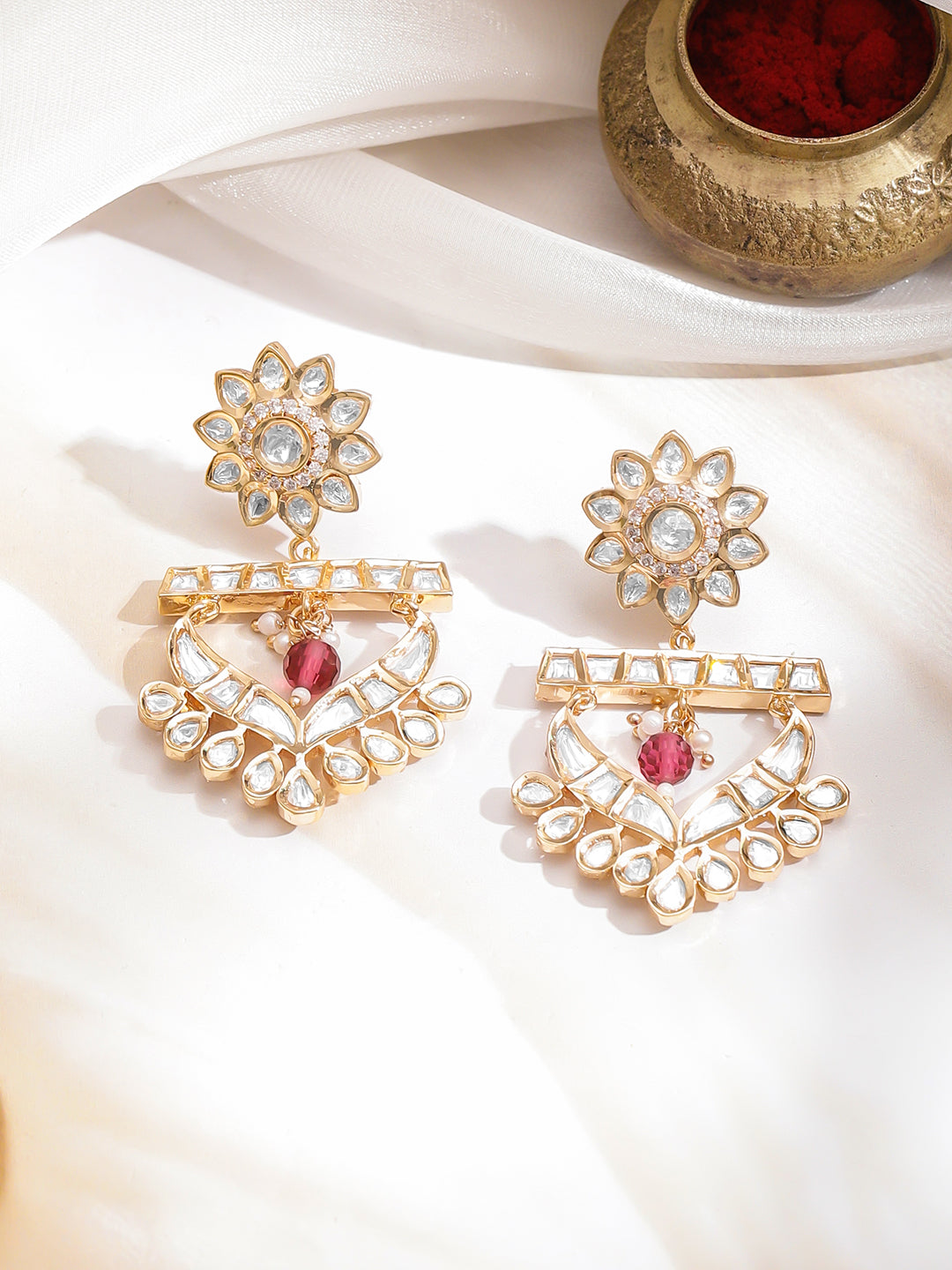 Stunning Royal Kundan and Ruby Necklace Set