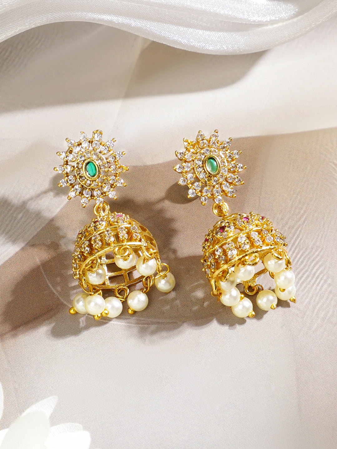 Pearl Drop Gold Necklace Set