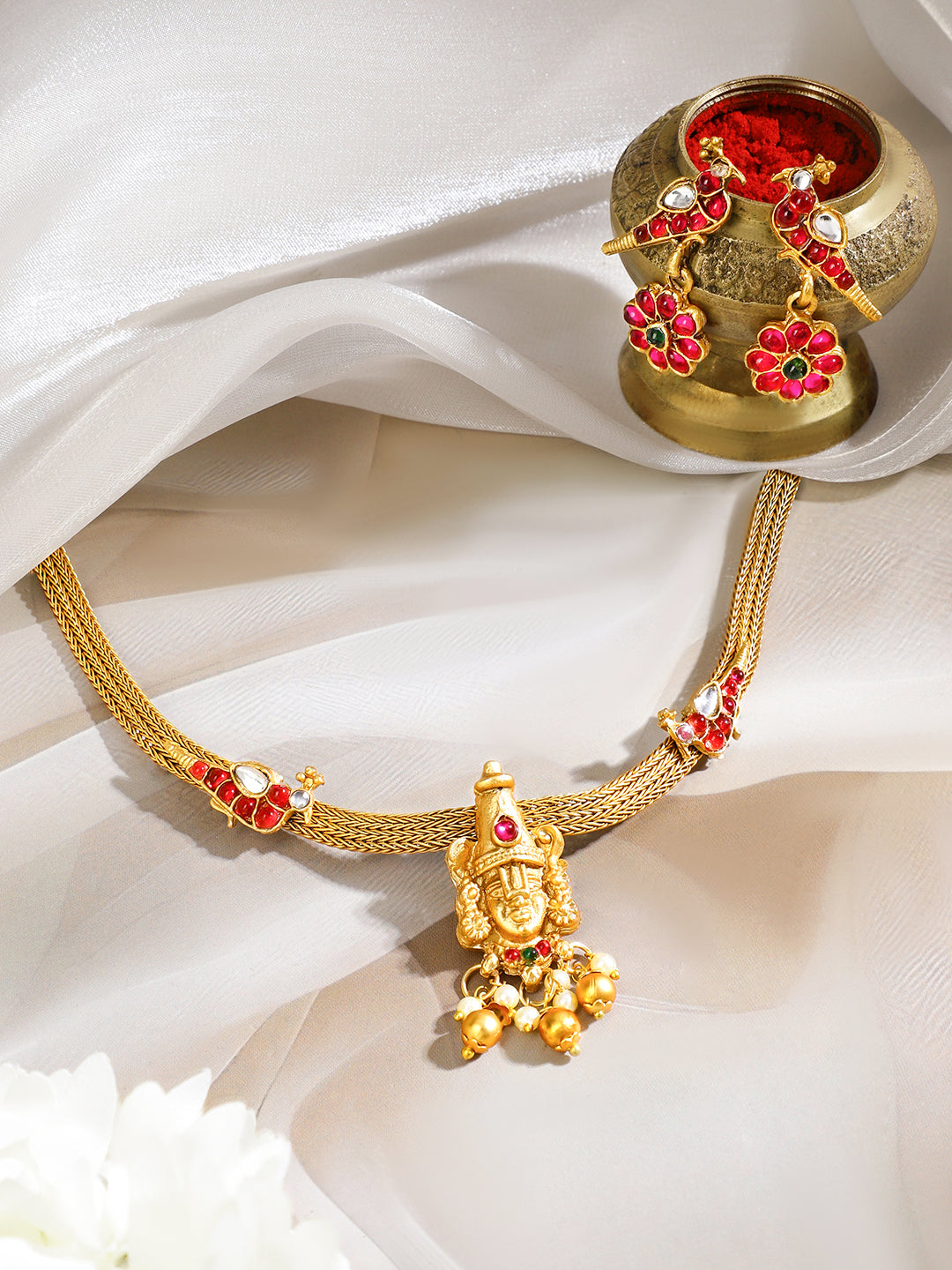 Lord Balaji Temple Necklace Set