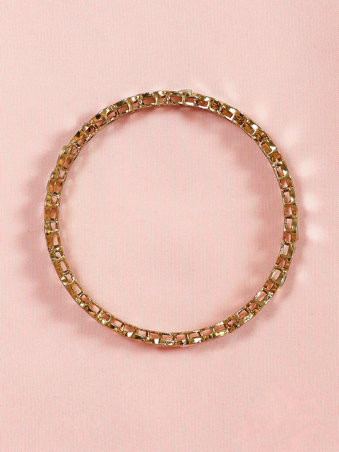 Wentra Set of 6 22K Gold-Plated Mirror Studded Handcrafted Traditional Bangles