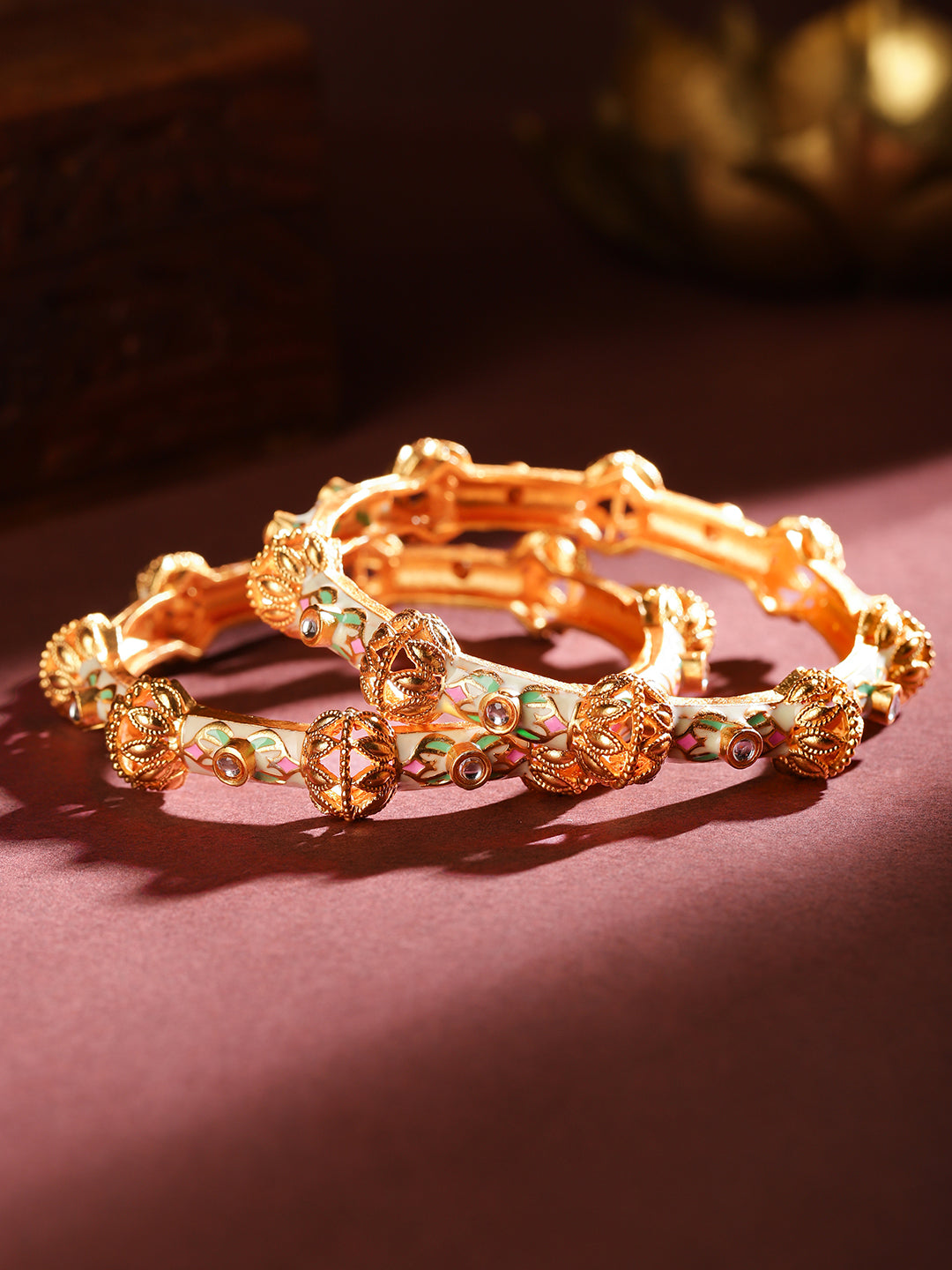 Pastel Finery Multicolour Kundan Bangles