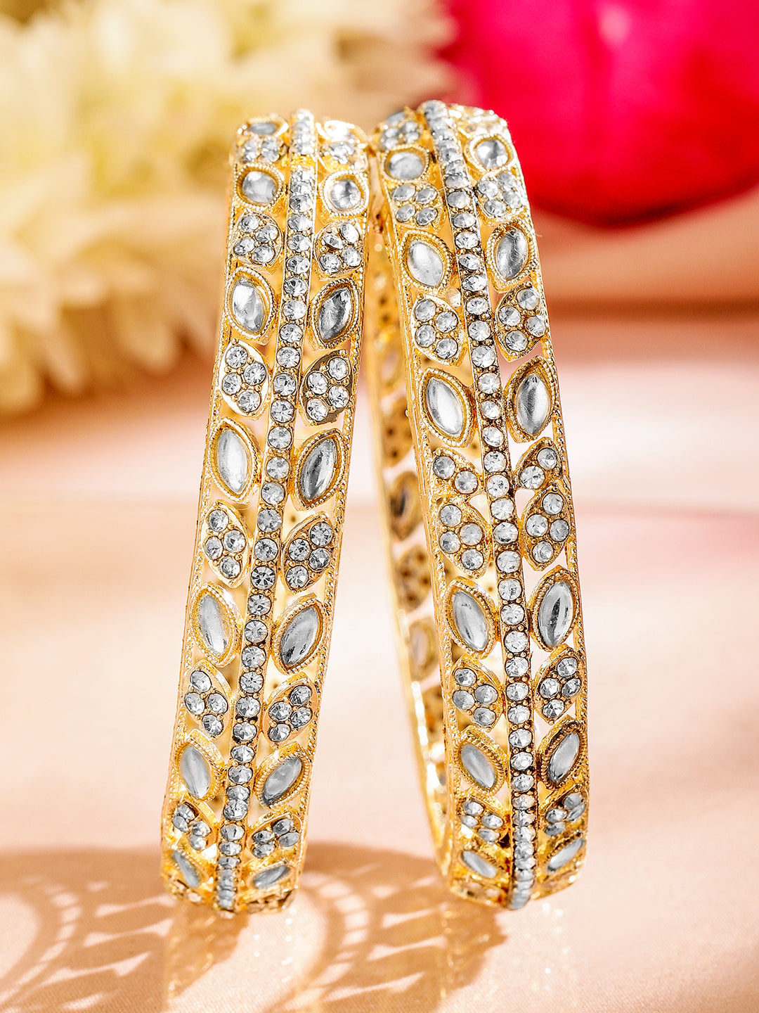 Gleaming Loops Kundan Bangles