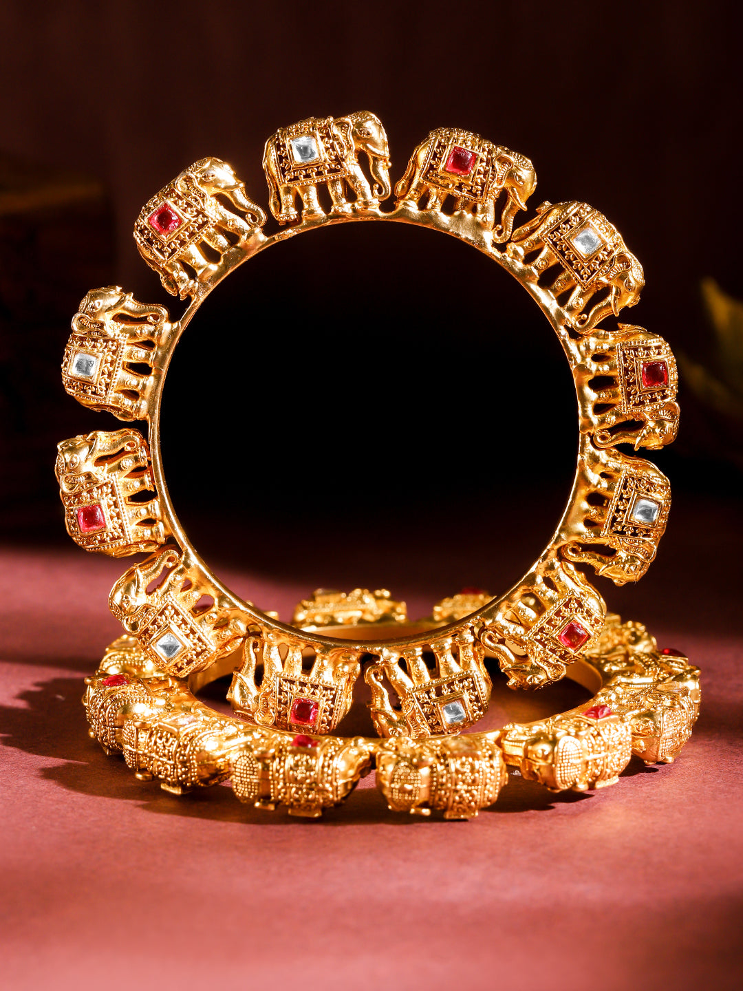 Regal Roots Elephant Motif Bangles