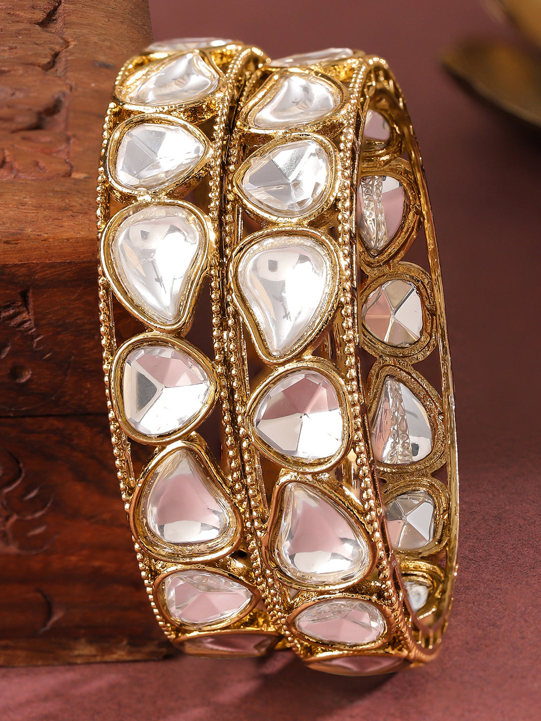 Handcrafted Kundan Polki Bangles
