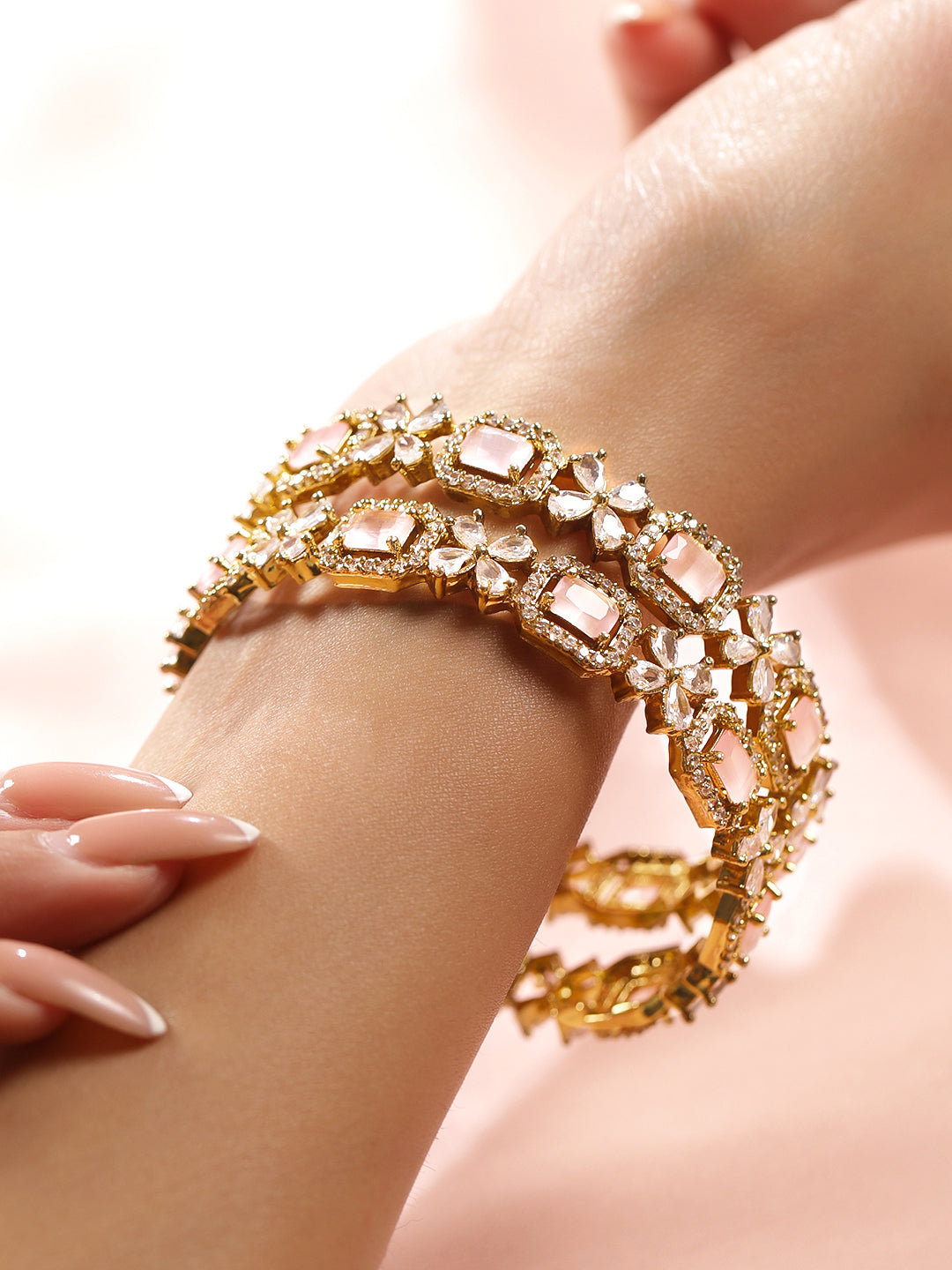 Pink Hues Floral Bangle