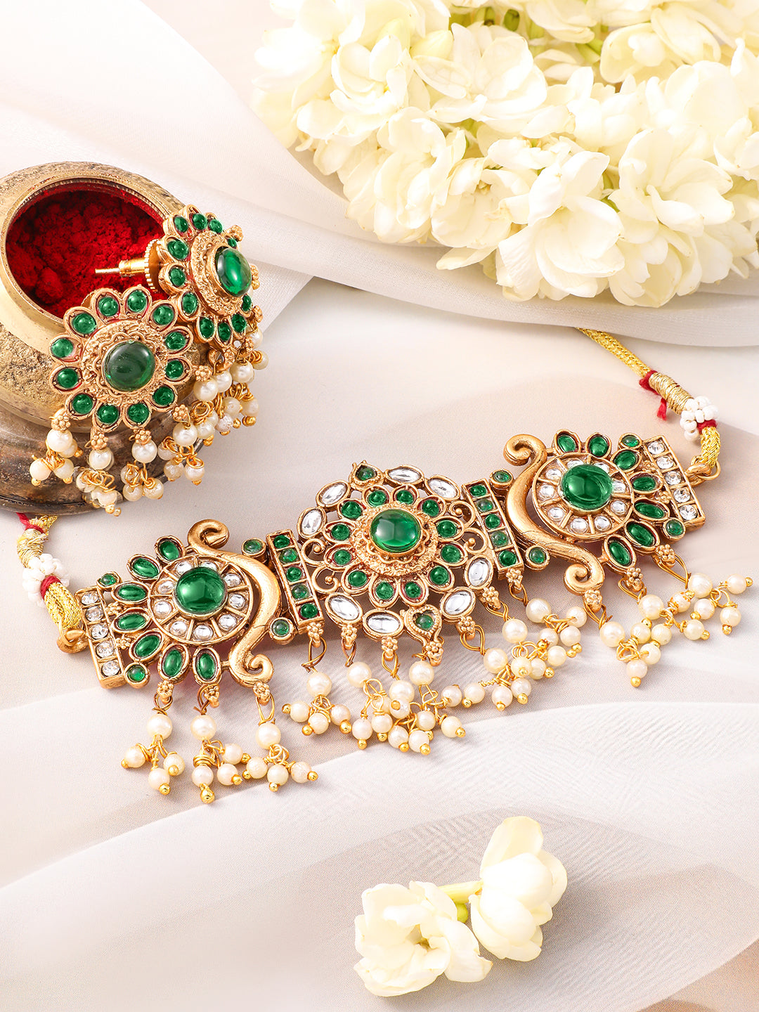 Emerald Lustre Royal Necklace Set