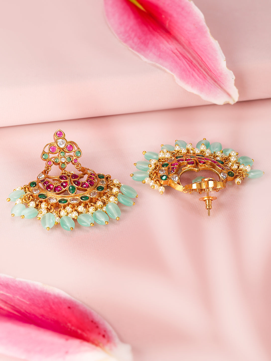 Enchanting Multicolour Kundan Chandbali